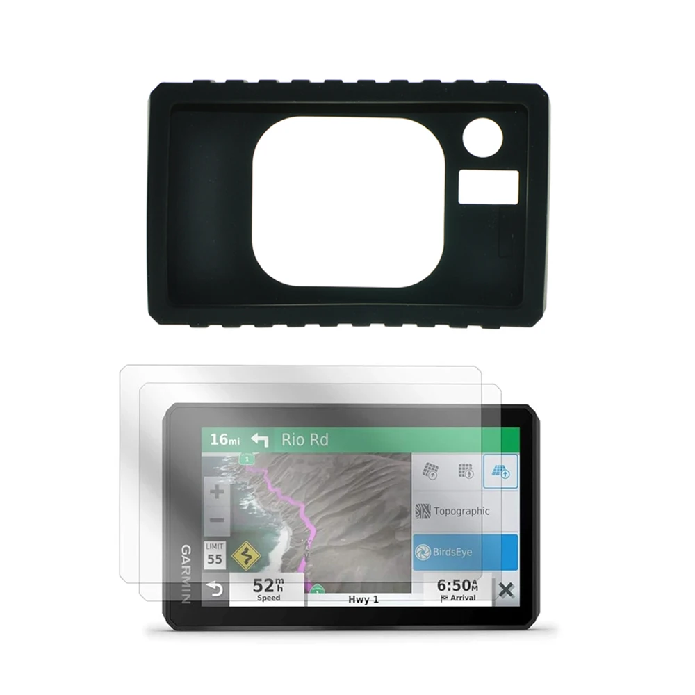 Proteggi custodia in silicone + pellicola protettiva per schermo per dispositivo di navigazione GPS per moto Garmin ZUMO XT, accessori da 5.5 pollici