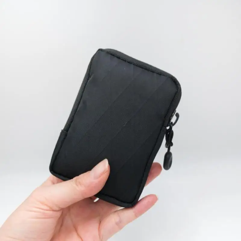 Mini EDC Polyester Storage Pouch Water Resistant Coin Purse Pocket Wallet Durable Holder for Keys Earphones Daily Use