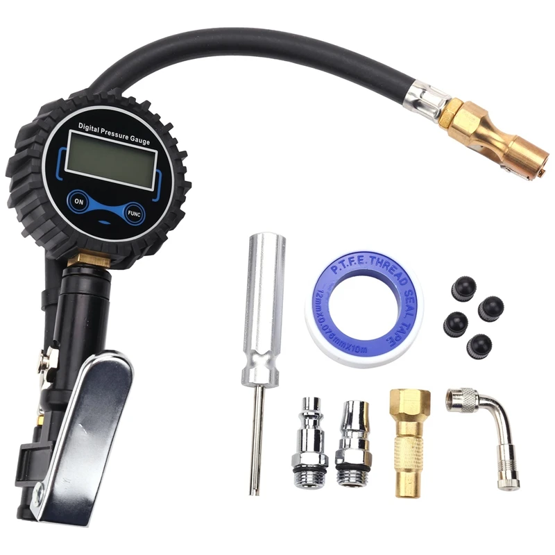 

Digital Tire Inflator Air Compressor Pump Pressure Gauge Quick Connection Accessory Truck Car Motorcycle