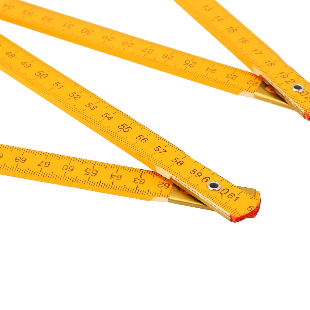 2pcs Portable 1M Length Folding Ruler Portable Design Five Fold Design Folding Yard Stick Folding Measuring Stick For Carpenter
