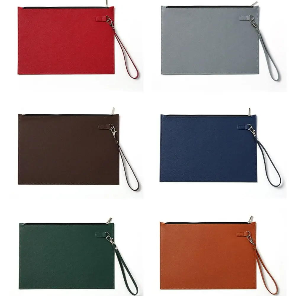 سعة كبيرة A4 مجلد ملفات من الجلد المقلد مقاوم للماء حقيبة تخزين الملفات السميكة أنيقة المحمولة منظم المستندات ورقة #2
