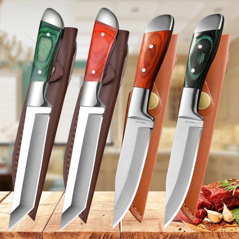 Stainless Steel Boning Knife Cutter Kitchen Butcher Tool Portable Mongolian Meat Cleaver Fruit Knife Kitchen Sharp Fruit Knife