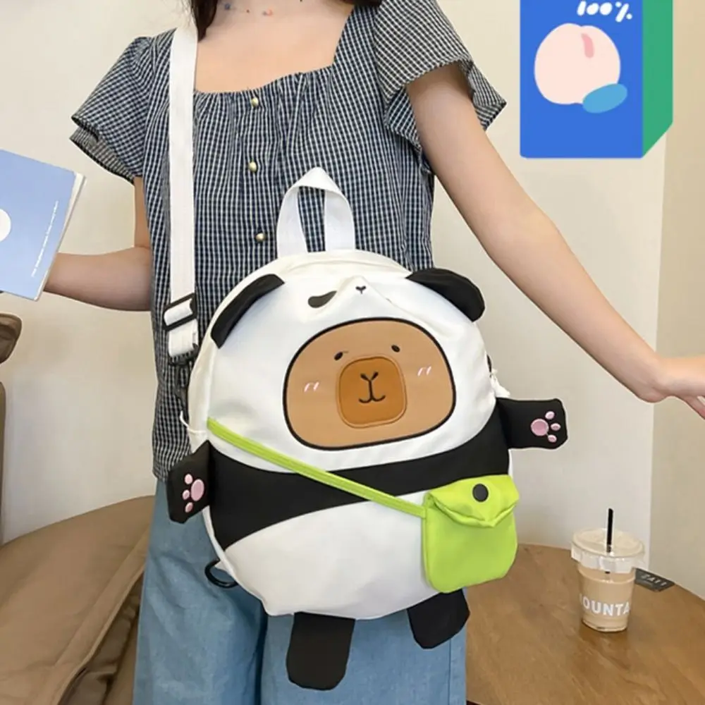 Large Capacity Capybara Backpack Children Bag Travel Backpack Laptop Backpack Nylon Knapsack Bag Book Bags Birthday Gifts