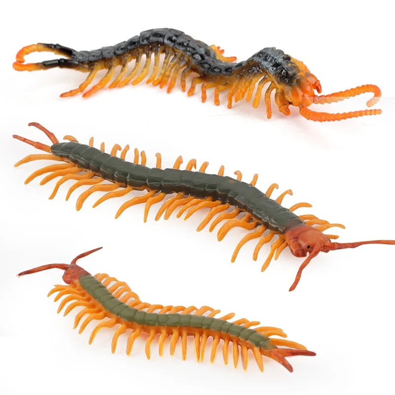 Small Fake Centipede Mini Simulation Centipede Toy Model April Fool's Day Halloween Prank Spoof Toys Static Desktop Ornaments