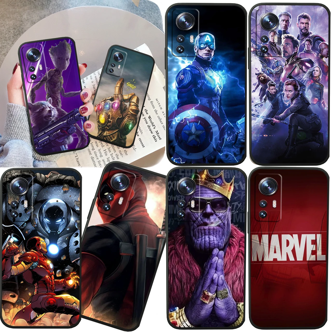 Marvel Super Avengers For Xiaomi Mi 13 12T 11X 10T Note 10 Ultra Pro Lite 5G Soft Silicone Black Phone Case