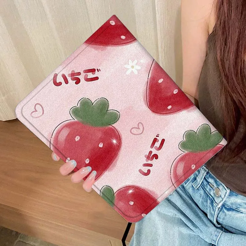 Etui na tablet Xiaomi Mi Redmi Poco Pad 2 4 5 7S 6S 6 7 8 Max Plus Ultra SE Pro K 2025 z wzorem słodkiej truskawki