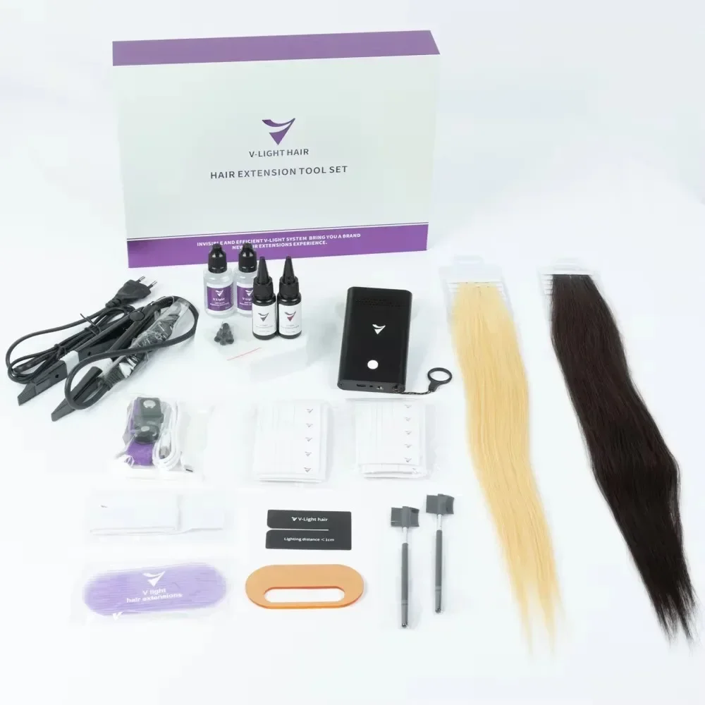 V-Light Technology Hair Extension Machine Hair Extension Tools Wig Installation Kit Set with V light Hair extension glue/Hotsale