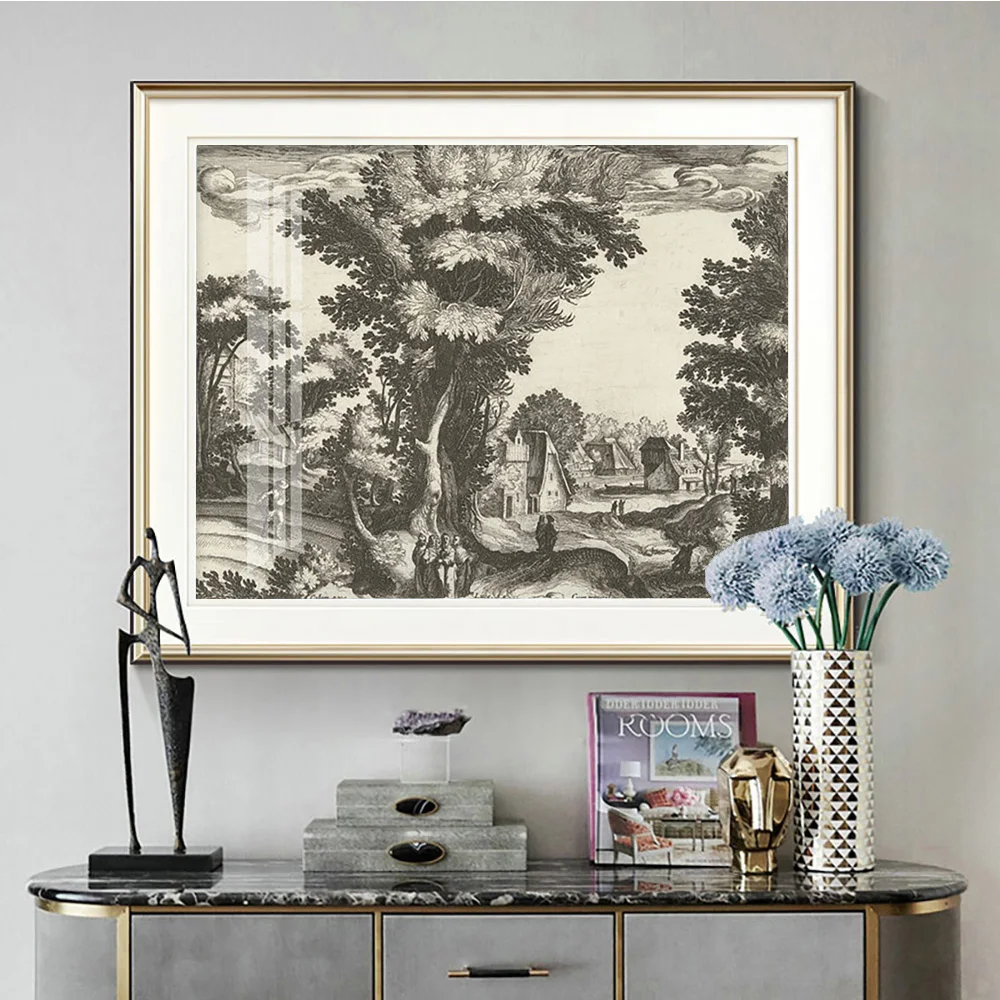 سيمون فريزيوس ملصق فني مطبوع Landschap Met De Gelikenis Van De Zaaier لوحة قماشية ديكور جدار الصورة