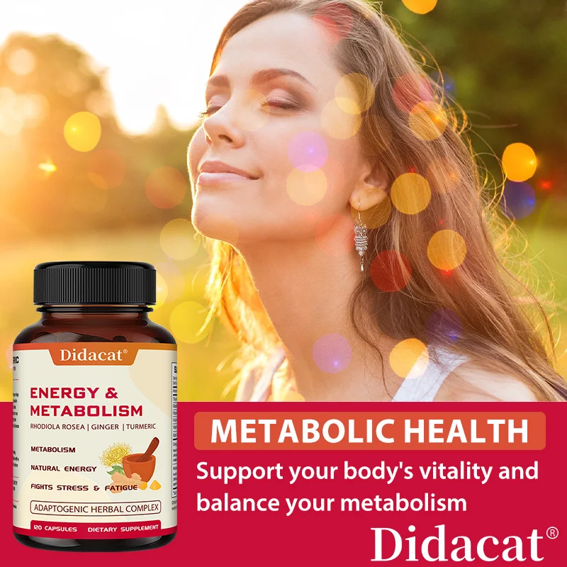 Didacat Energy & Metabolism Supplement - Balance Emotional - Fatigue Adaptogenic Herbal Complex