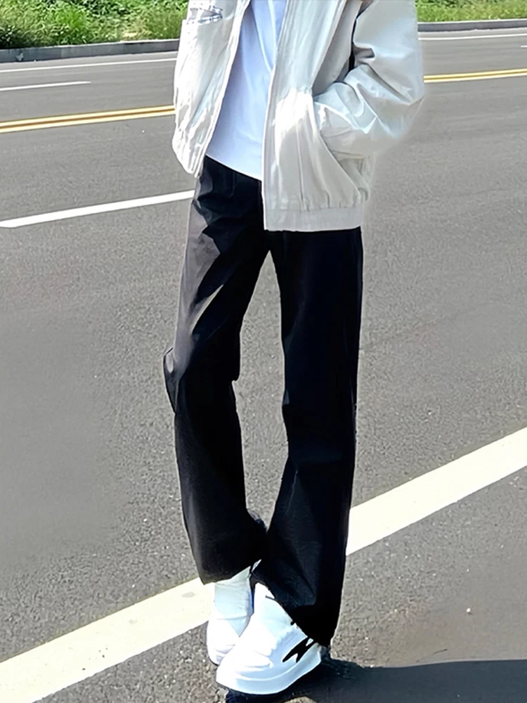 Cleanfit American Sle Herren-Sporthose, weiße Blumenhose, hohe Taille, gerades Bein, schlankmachende Strickhose mit geradem Schnitt