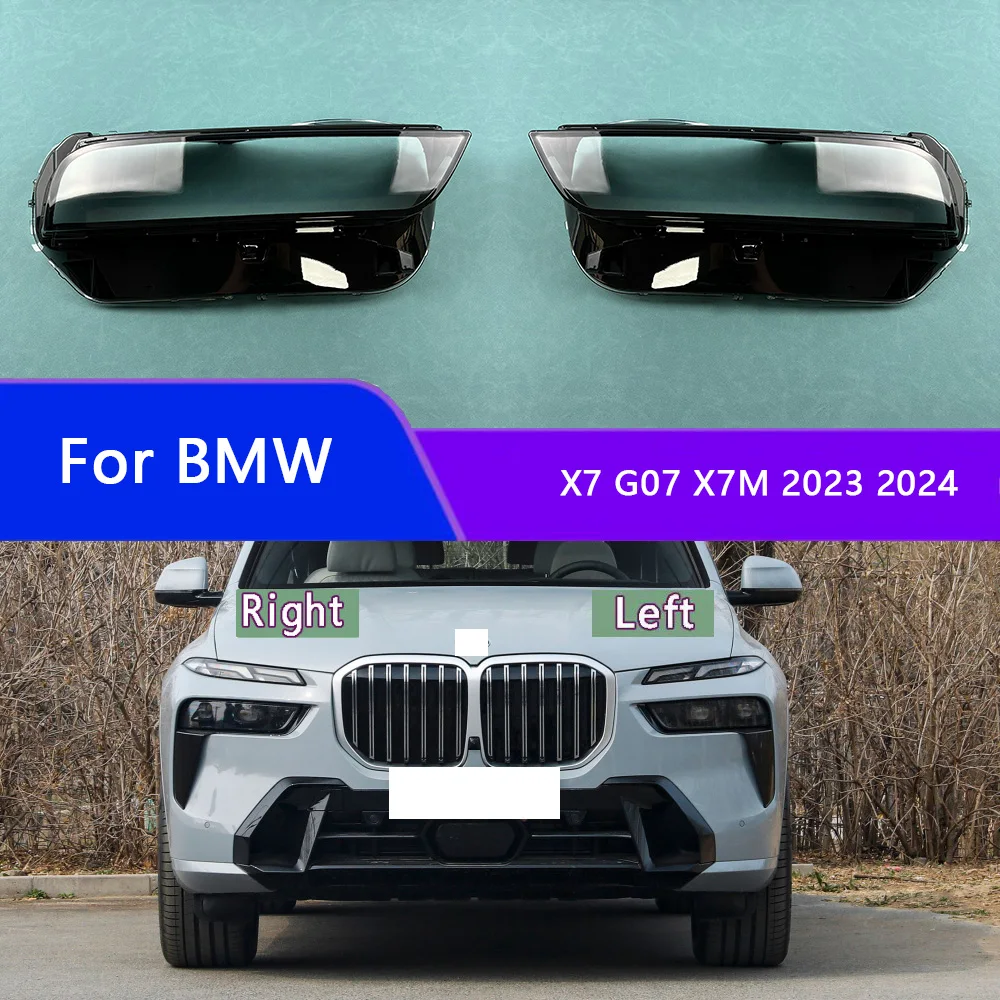 For BMW X7 G07 X7M 2023 2024 Car Headlight Cover Lampcover Lampshade Lamp Glass Lens Case Auto Light Caps