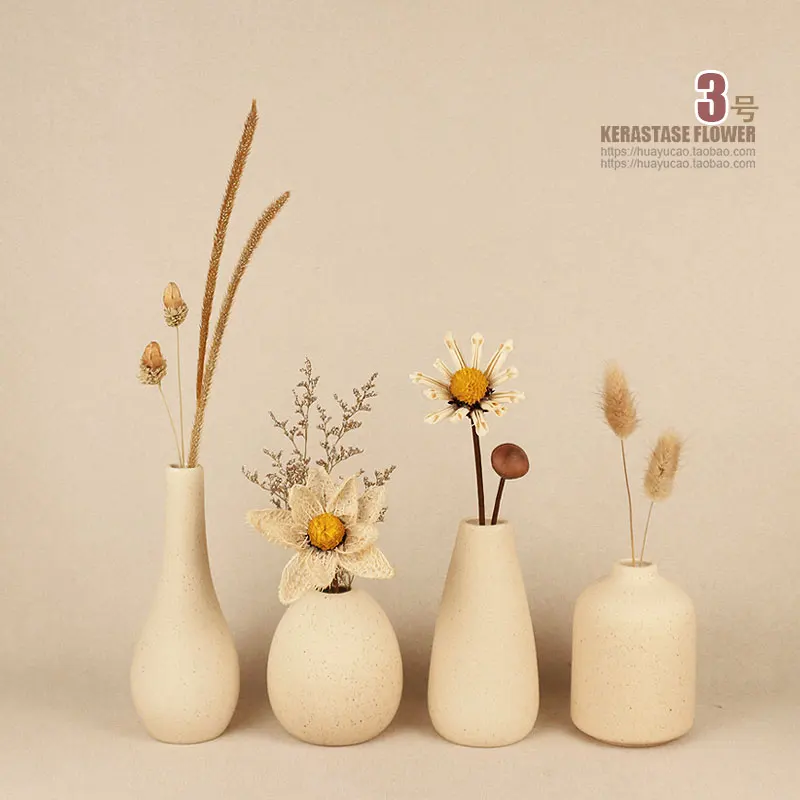 Dried flower decoration ornament living room Nordic ins air-dried lotus pod home decoration small vase bouquet desktop decoratio