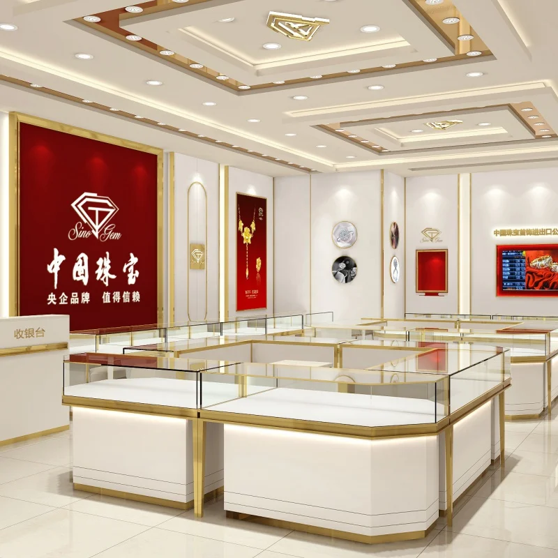 custom，Jewellery Shop Fitting Ladies' Accessories Display Showcase Wooden Jewelry Display Furniture Jewelry Display Cabinet