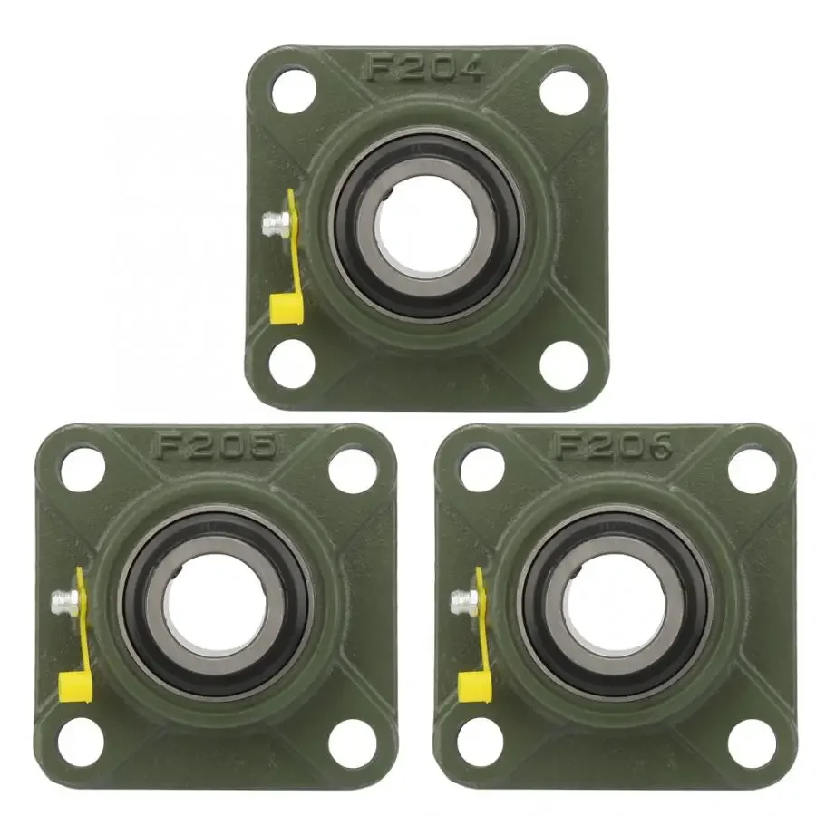 Square Thickened Outer Spherical Bearing with Seat Housing 4 Bolt Mounted Bearing Bore Square Flange Pillow Block UCF201-UCF212