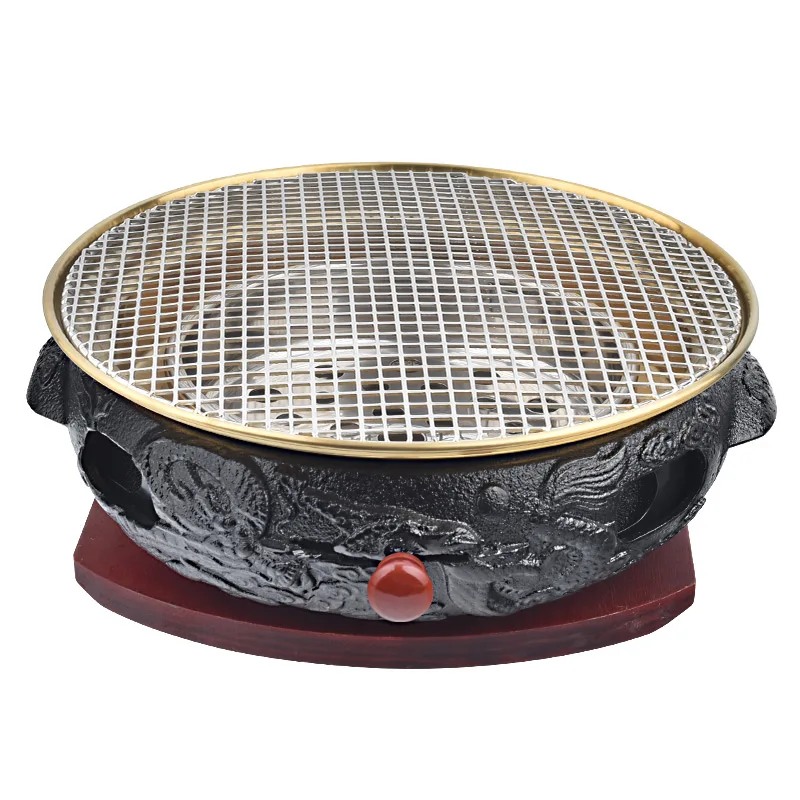 The product can be customized.Korean style commercial thickened cast iron charcoal grill charcoal grill on smoke