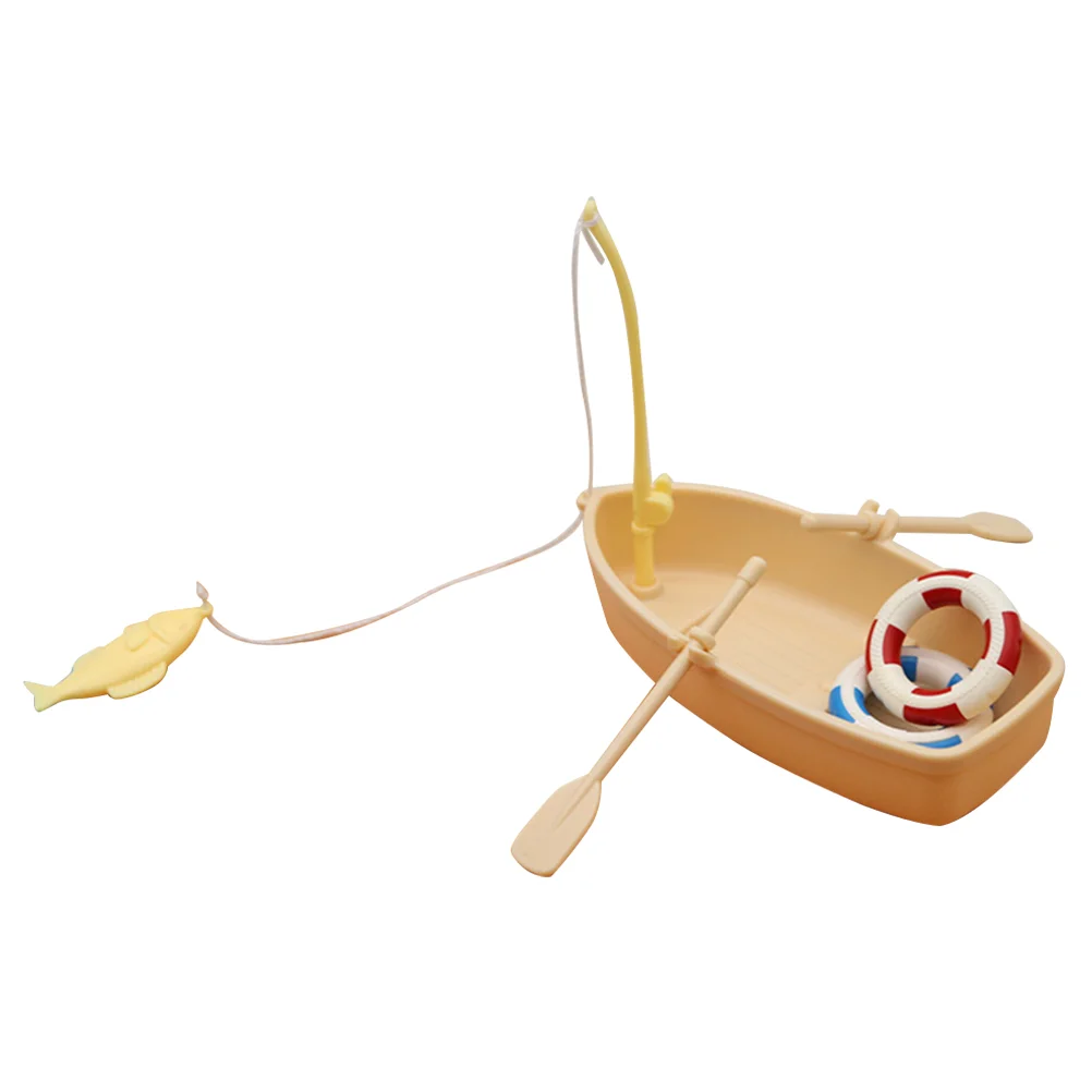 

Simulated Boat Model Figurine Decorations Toys Small Plastic Child Miniature Set Vivid Detail Natural Texture Practical