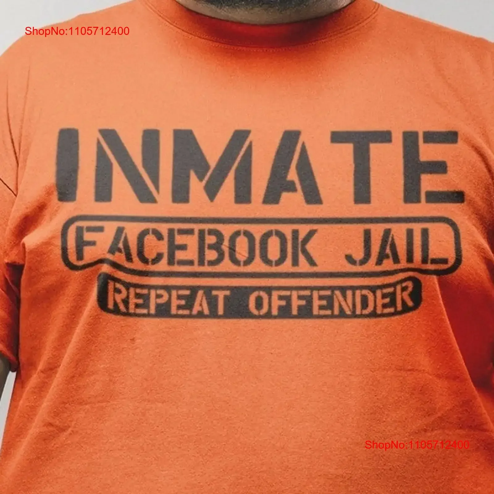 Facebook Jail T Shirt Inmate Repeat Offender s vintage Washed fashion Slightly designer clothes homme streetwear Casual graphic