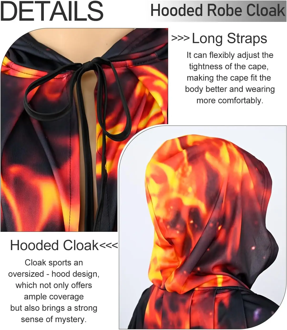 Halloween Hooded Cloak For Men Women Robe Cape With Hood Medieval Cosplay Wizard Witch Costumes