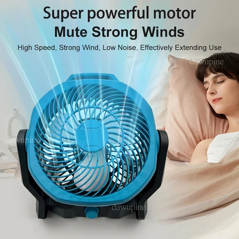 Power Tool Parts Desktop Floor Fan Outdoor Camping Electric Fan for Makita BL1830 for Milwaukee for Dewalt 18V Li-ion Battery