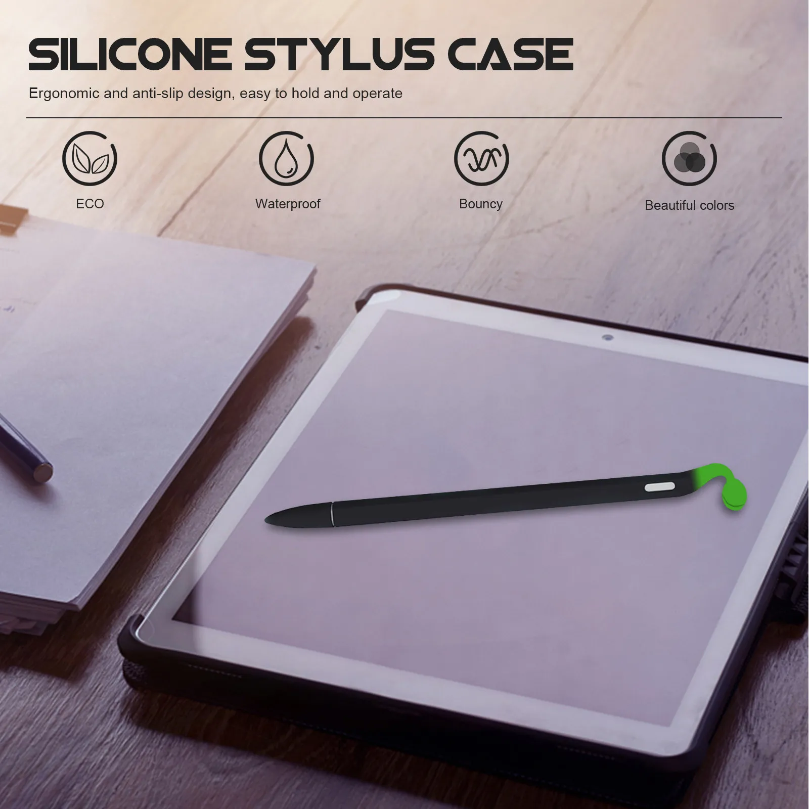 

4pcs Stylus Pen Protective Cover Bean Sprout Shape Silicone Holder Sleeve For Pencil 2 Anti-Drop Sweat-Resistant Charging