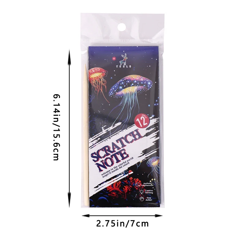 12 ورق خدش ملون مصنوع يدويًا، رسم مرجعي محمول على الجدران #5