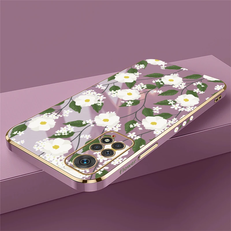 سيليكون الزهور طباعة جراب هاتف ل Xiaomi Redmi نوت 11 4G 11S 10S 10 لايت 8 9 برو ماكس 9S 11E 11T 10T تصفيح غطاء من البولي يوريثان #6