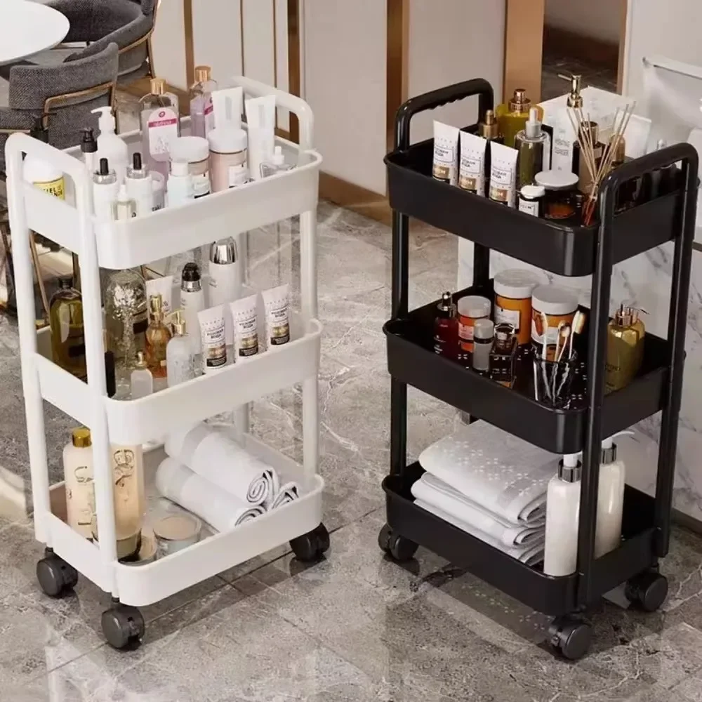 Kitchen Storage Rack Multi functional Home Accessories Mobile Rack Shopping Cart Bookshelf Beauty Salon Storage Cart