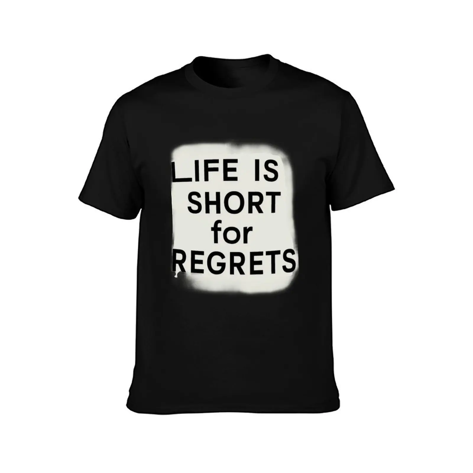 life is short for regret T-Shirt Summer Casual Cotton Tee Oversized Streetwear Tops Vintage Graphic Print Unisex Men Women