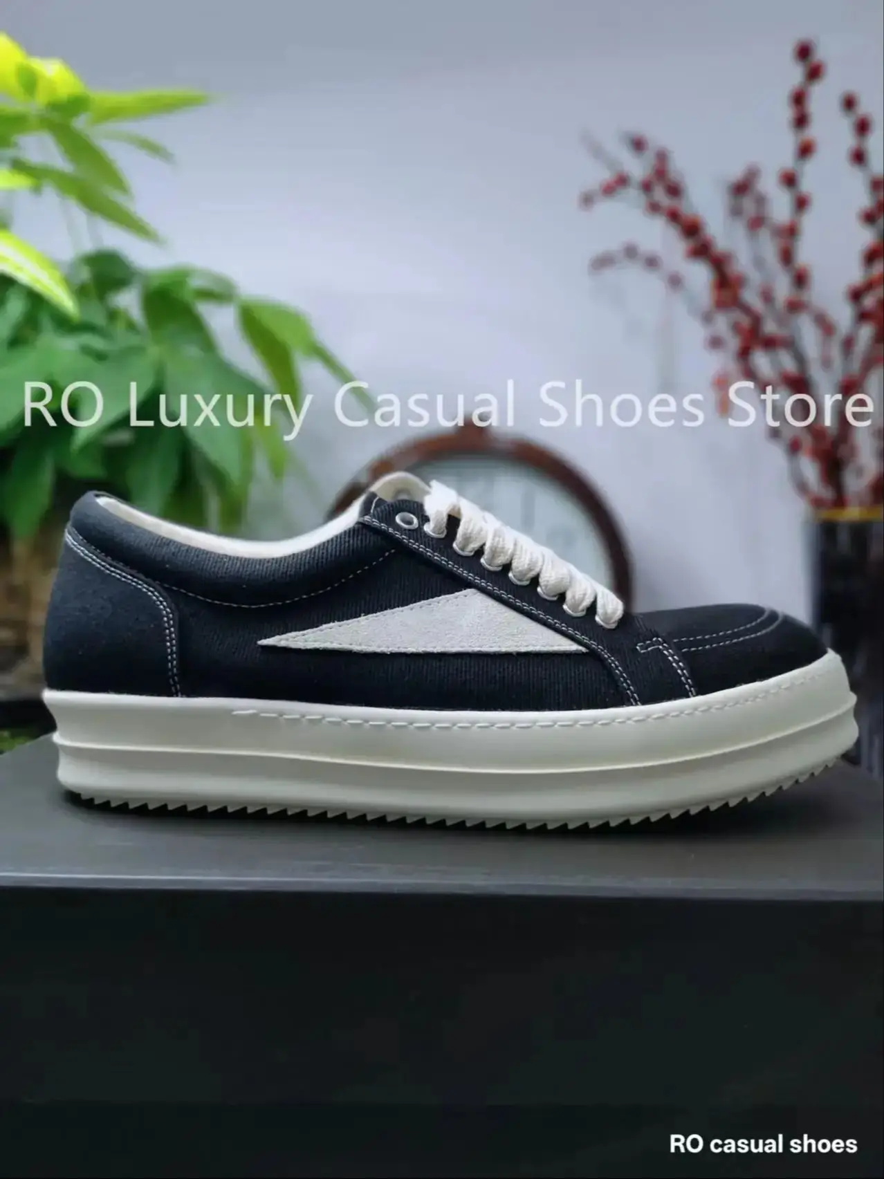 

Высококачественные женские кроссовки Ro Top, повседневные спортивные кеды на толстой подошве, парные, из канваса, на шнуровке, черно-белые, для женщин.