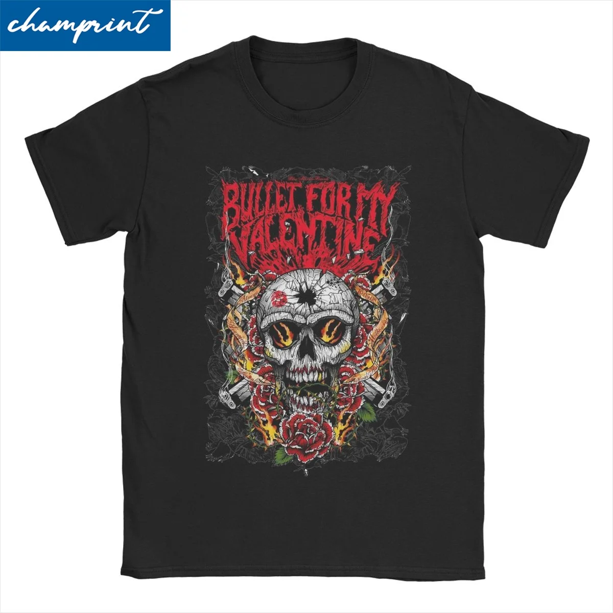 Skull Bullet For My Valentine for Men Women T Shirts Metal Awesome Tee Shirt T-Shirts 100% Cotton Party Clothing