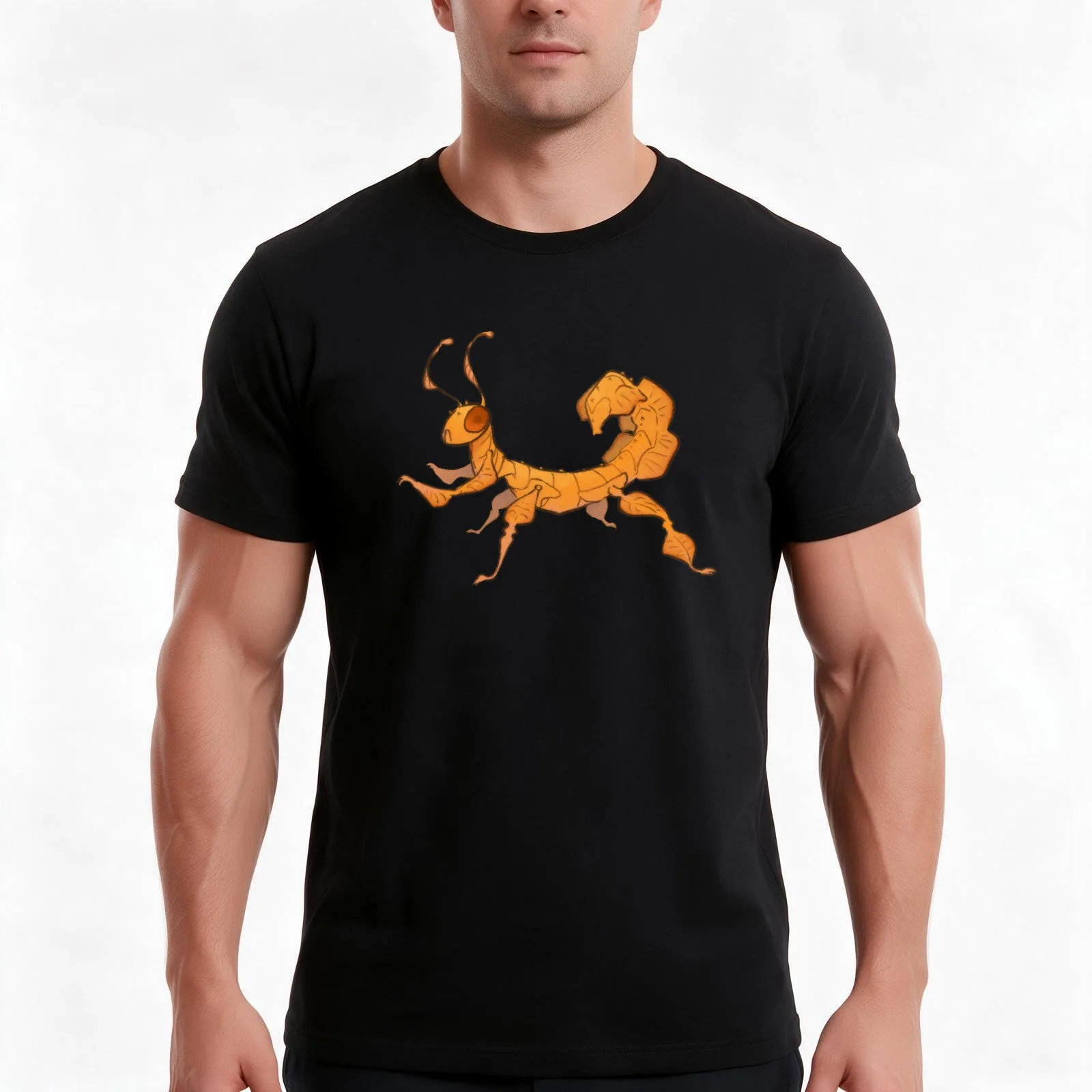 stick insect T-Shirt, Summer Casual Cotton Tee, Oversized Streetwear Tops, Vintage Graphic Print, Loose Fit Short Sleeve