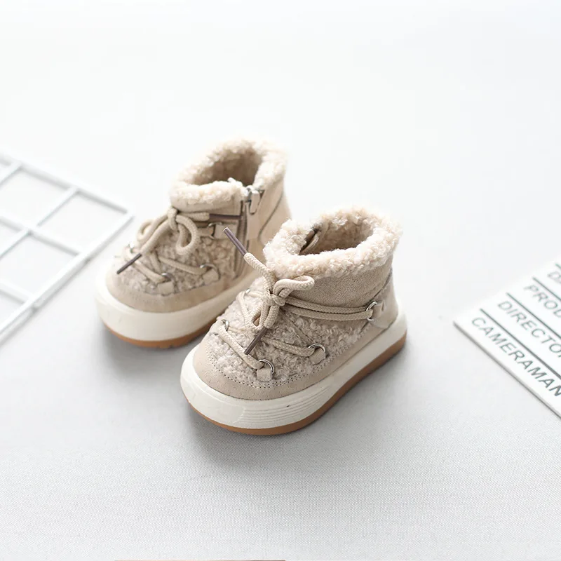 2022 New Winter Baby Boots Warm Plush Rubber Sole Toddler Kids Sneakers Infant Shoes Fashion Little Boys Girls Boots