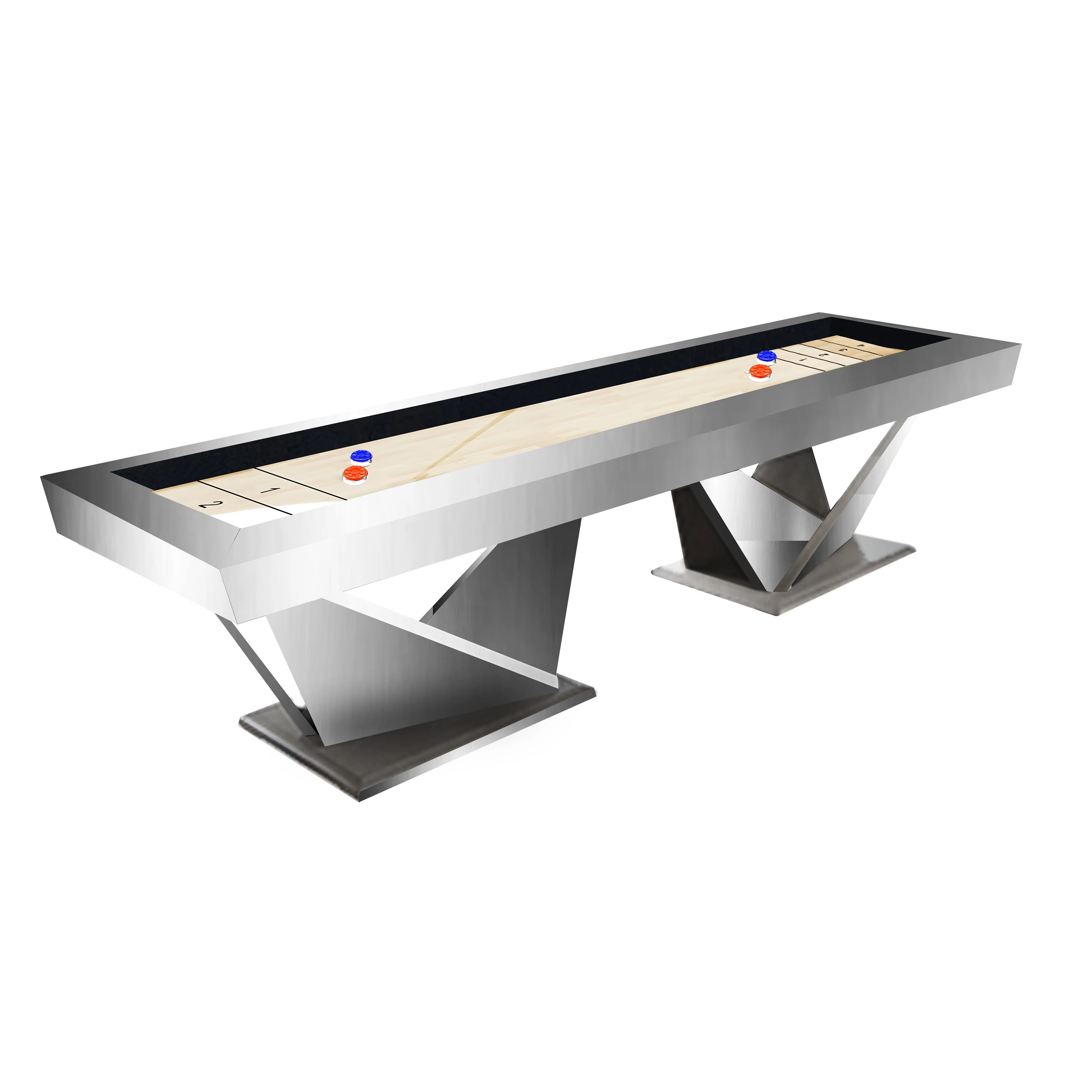 تخصيص الراقية كريستال زجاج Shuffleboard الجدول 9ft/12ft/14ft/16ft خشب متين طاولة رياضية داخلية مع جديلة الملحقات