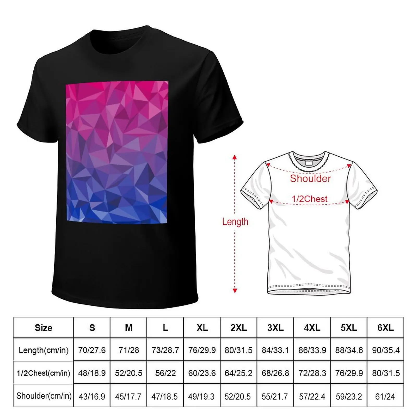 Geometric Bi Pride T-Shirt Plus Size Non-Shrink T-Shirt