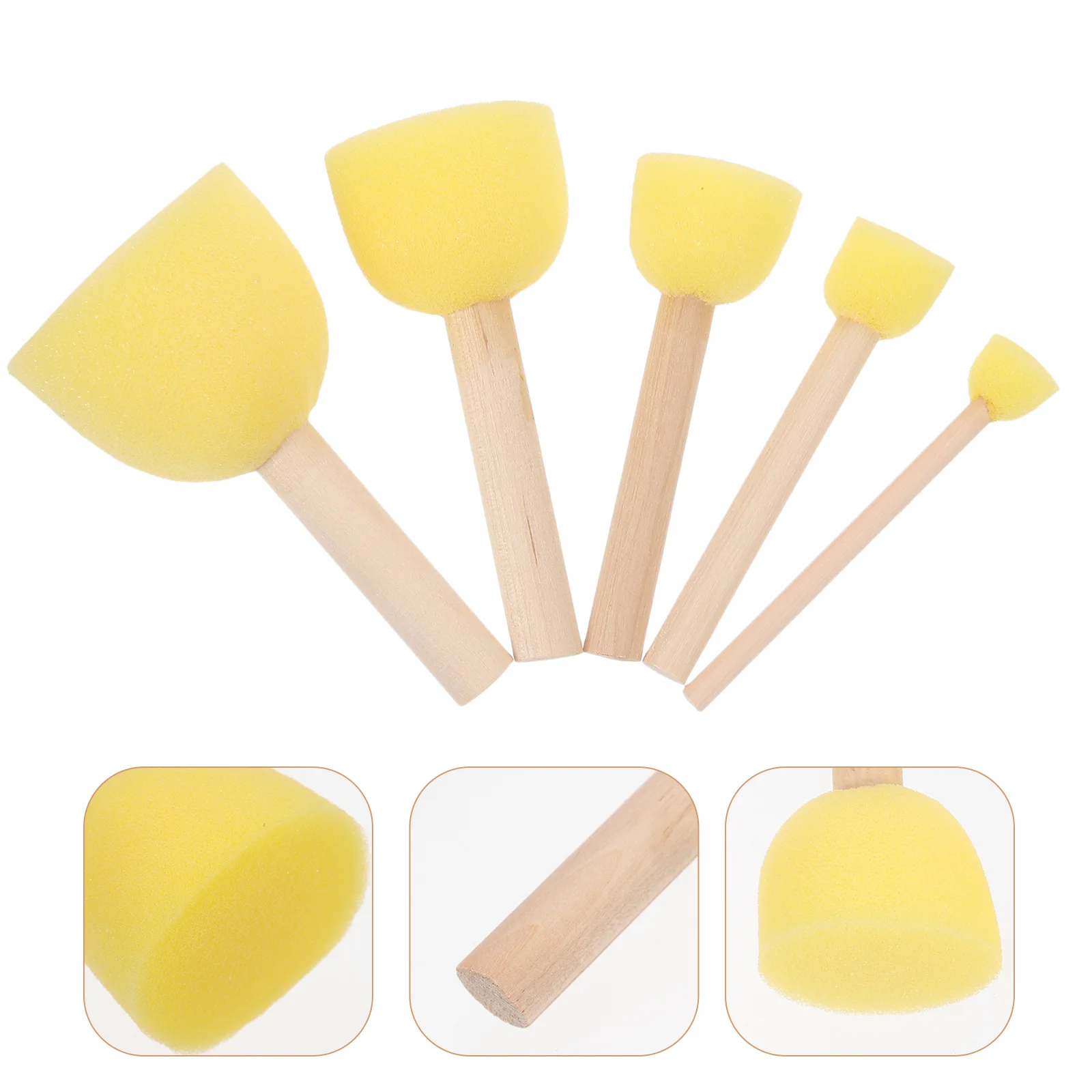 

25 Pcs Sponge Painting Brush Brushes for Kids Stampers Foam Graffiti Portable Wooden Child Toddler Drawing Stamps