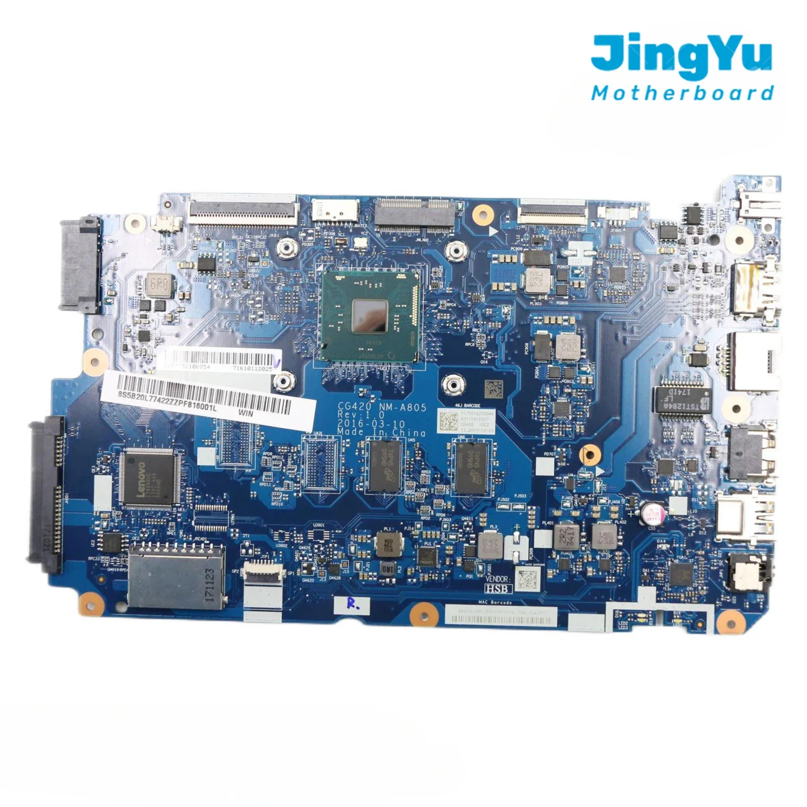 

For Lenovo IdeaPad 110-14IBR Lenovo Laptop Motherboard NM-A805 REV 1.0 Mainboard with CPU N3710U 2G RAM 100% Tested Ok