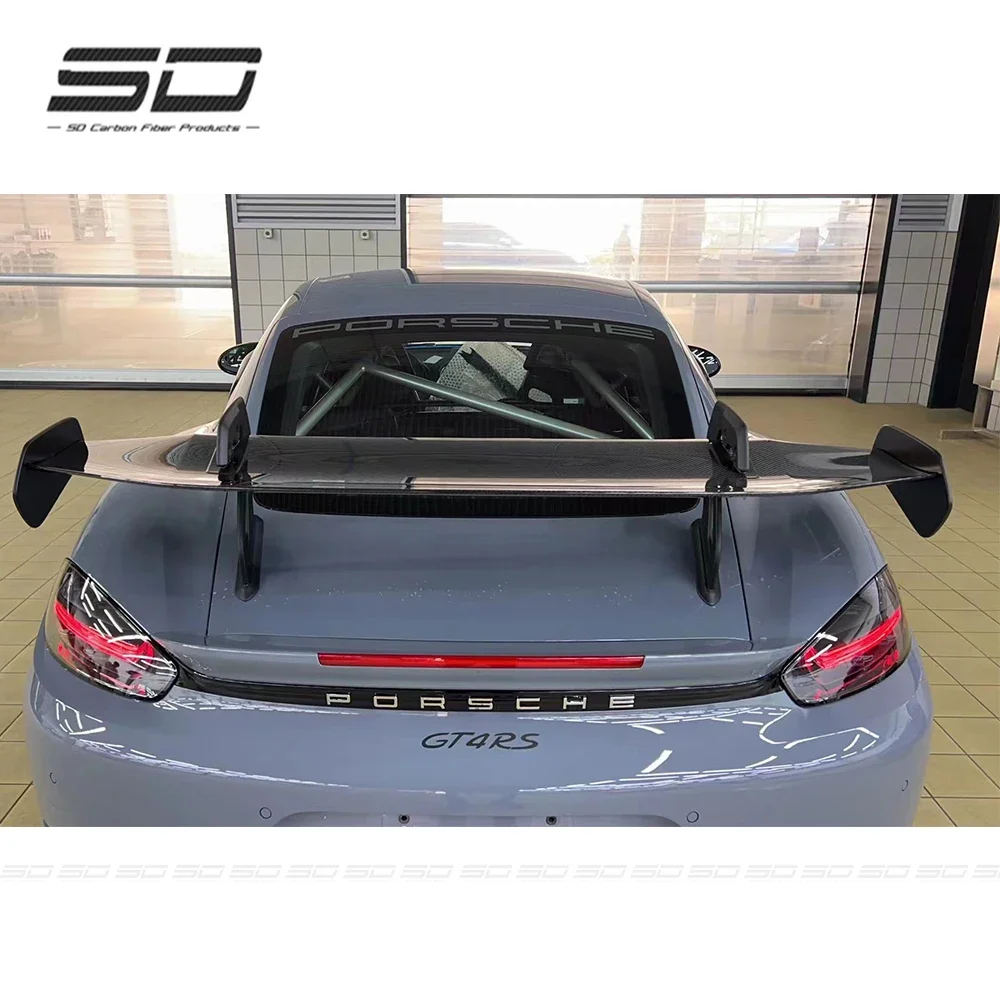 GT4RS Style real dry carbon rear  Spoiler for  718 /gt4rs rear wing SD dry carbon