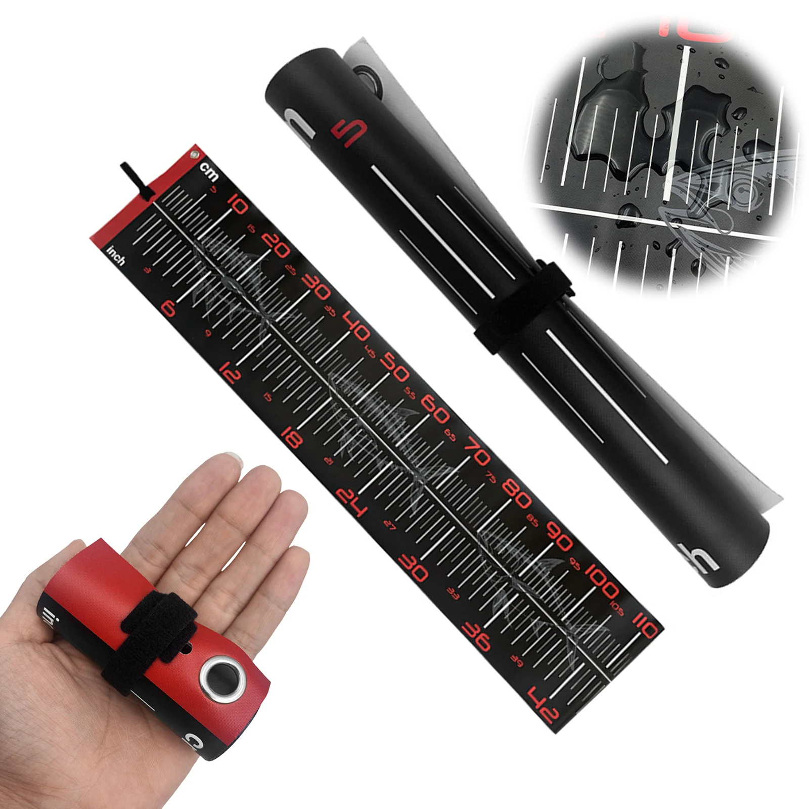 

Portable Carp Fishing Measuring Scale PVC Foldable Fishing Measure Multi-Purpose Fishing Tape for Boats Sailboats Yachts Kayaks