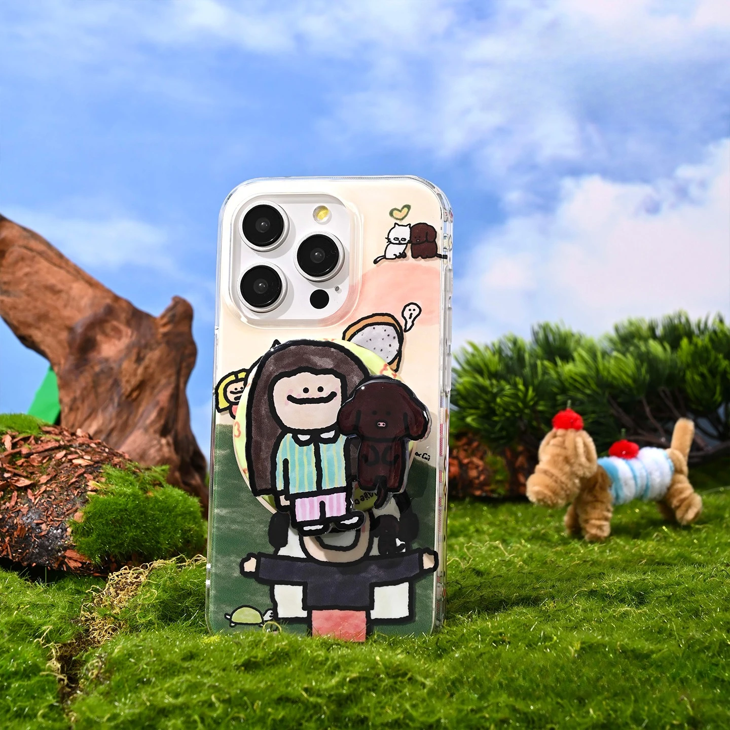 

Полупрозрачный чехол Kawaii Bestie для телефона с подставкой Magsafe для IPhone 16, 15, 14, 13, 12, 11 Xs Xr 7 8 Pro Max, защитный чехол с аниме