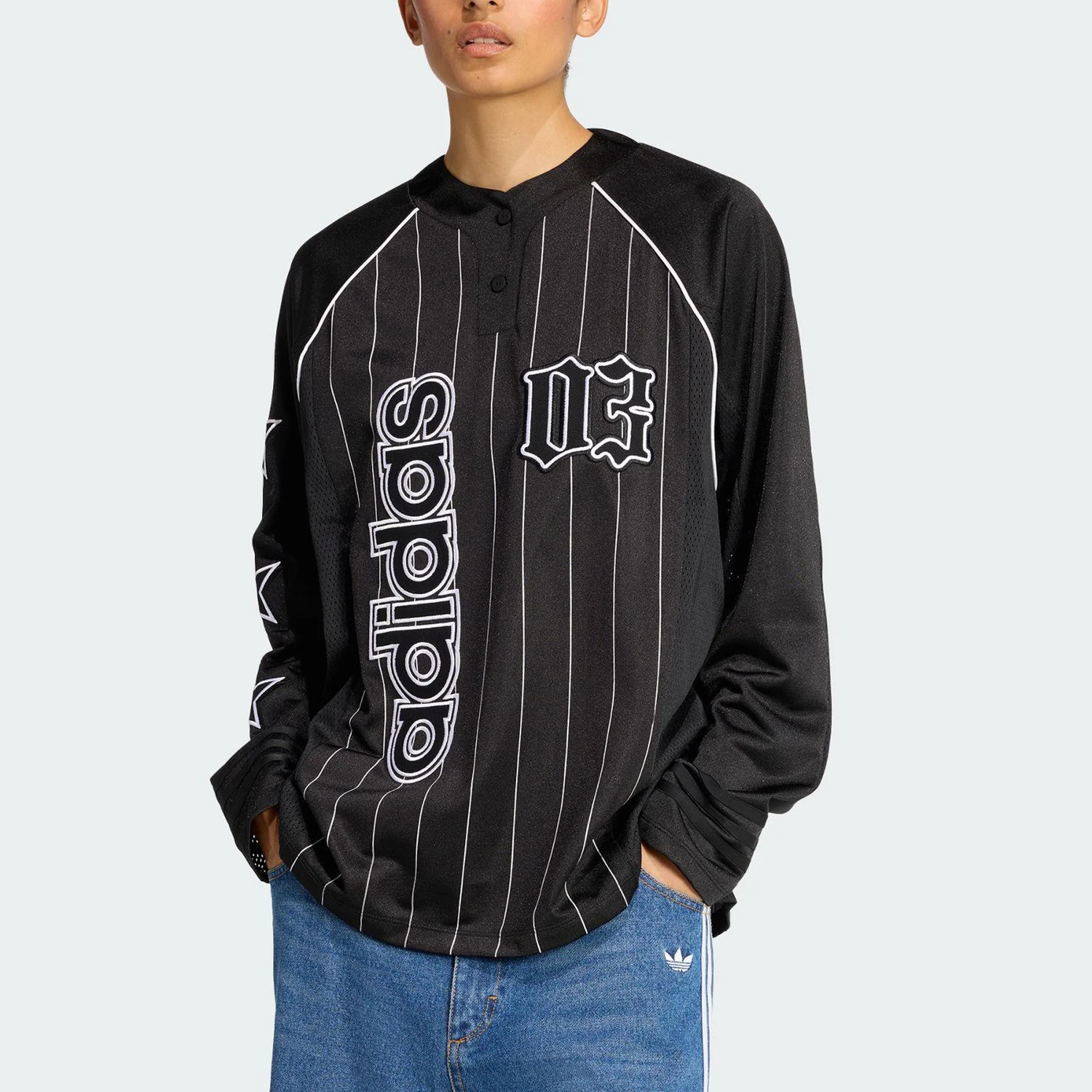 Adidas genuine Trefoil Women's American Retro Casual Loose Long Sleeve KC6282
