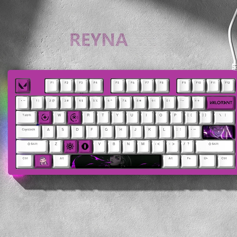 Reyna Valorant-Tapa de teclado PBT, 9 teclas, sublimación de tinte, cereza personalizada, accesorios para juegos de teclado mecánico