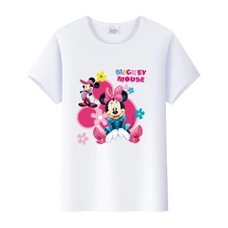 Cute Mickey Mouse T Shirts Disney Cartoon Woman Tees 2024 Summer Tops Y2k Streetwear Oversized Clothes Gothic White Girl Blouses