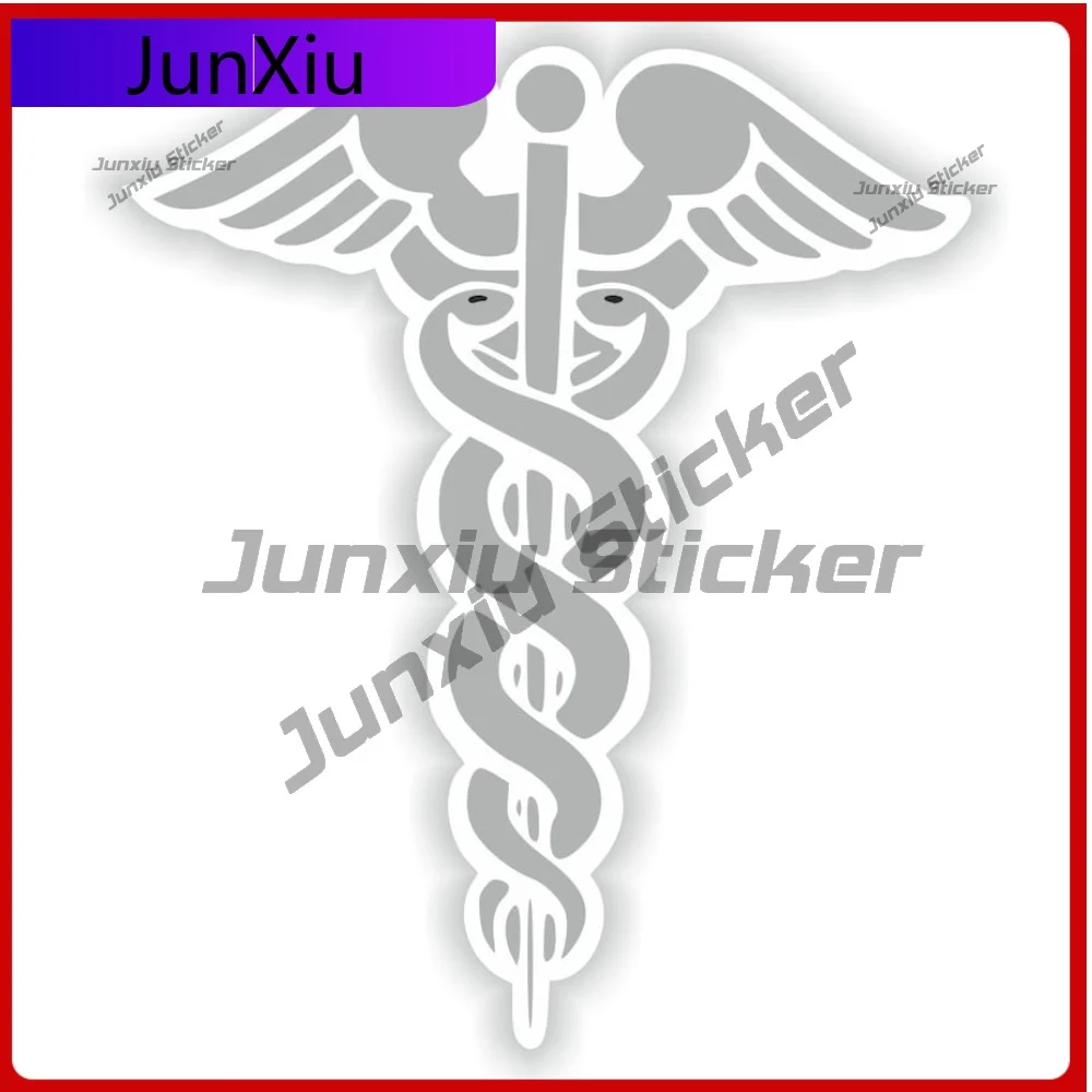 

Модная виниловая наклейка Caduceus Medical для грузовиков: уникальный, прочный, стильный аксессуар для окон, устойчивый к выцветанию, аниме-дизайн, всепогодный, для аптек