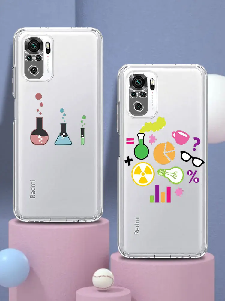 Science Chemistry Biology Laboratory Phone Case For Xiaomi Redmi Note 8 10 11 Pro Plus 9S 9 7 8T 9C 9A 8A K40 Pro+ Clear Cover