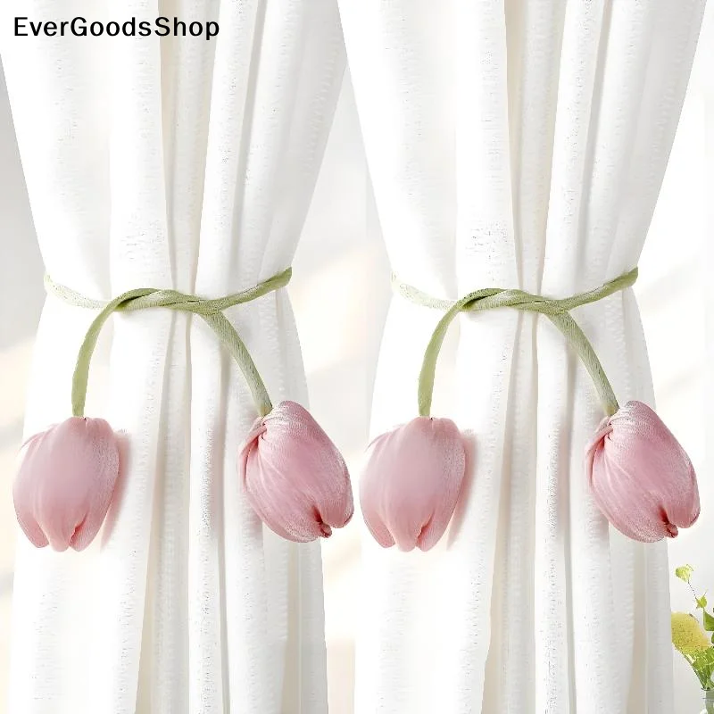 ✦ Creative Fashion Tulip Curtain Straps Adjustable Elegant Curtain Tieback Beautifully Curtains Tie Rope Homestay