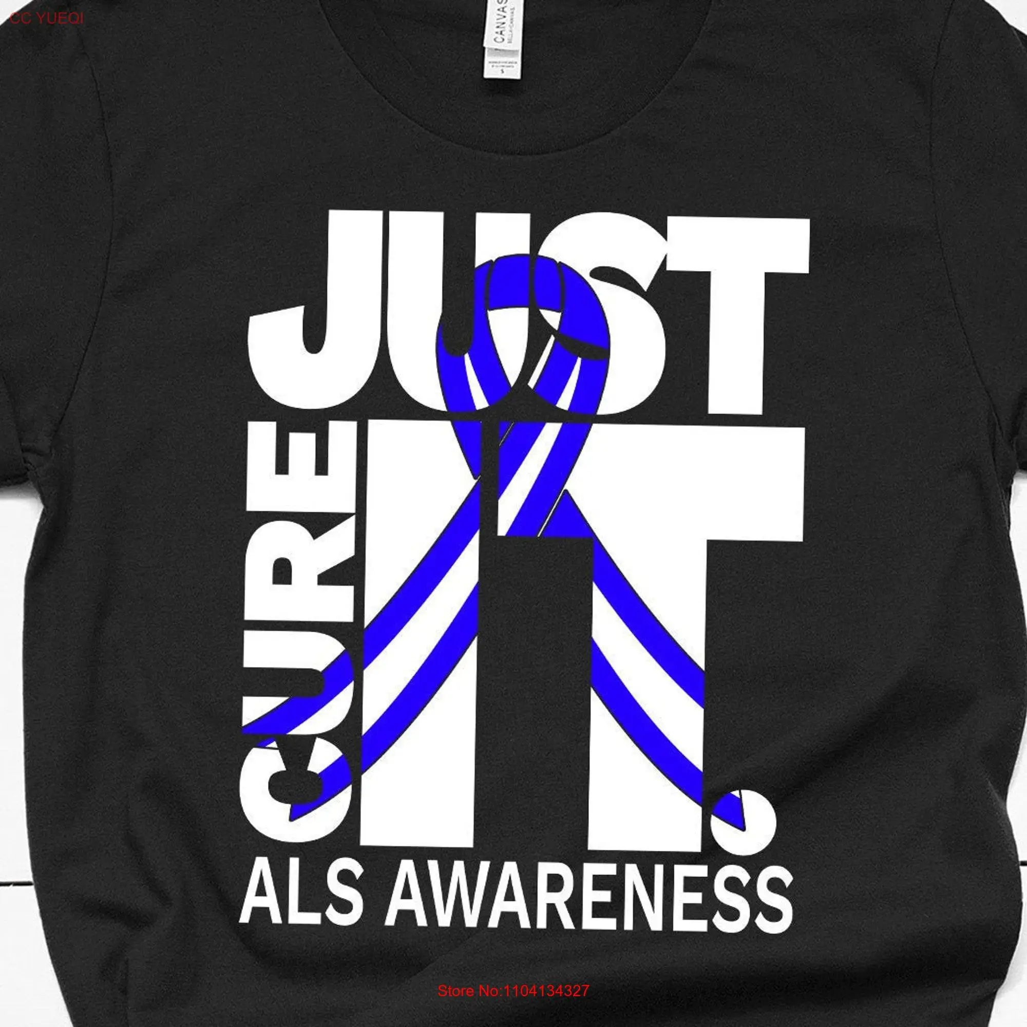 ALS Awareness Just Cure Ribbon and Kids T shirt long or short sleeves