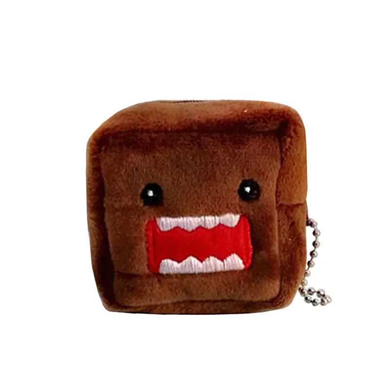 Cute Domo Kun peluche portamonete portachiavi portafoglio Cartoon Anime Cube Coin Pouch Case Kawaii Money Bag Mini Storage Bag