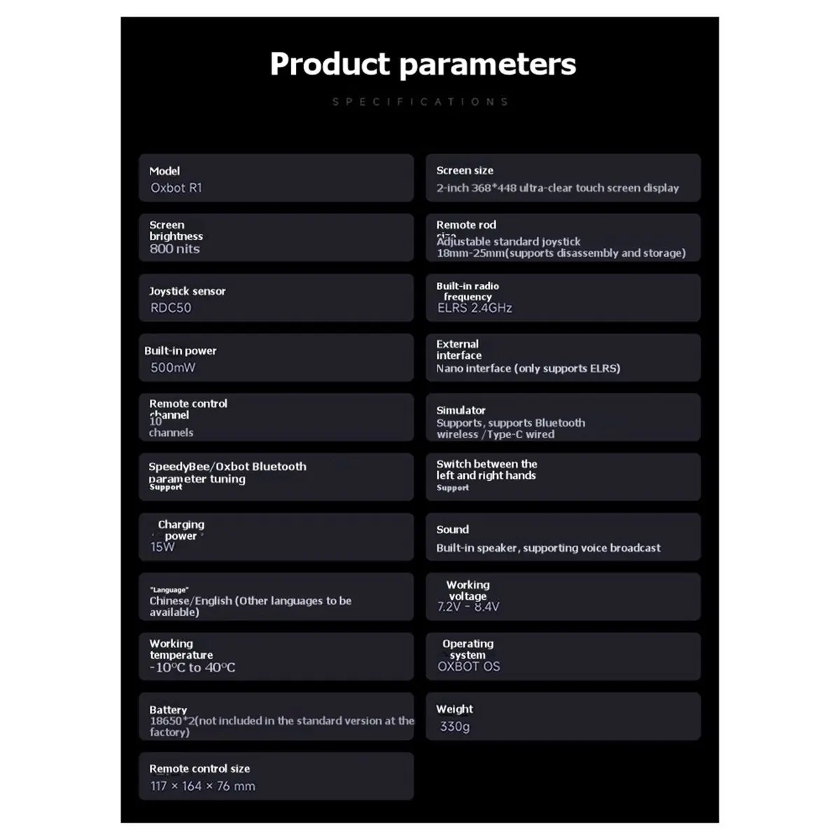 update. R1 RC Transmitter ELRS 2.4G Closed Source System RDC50 FPV Remote Controller Without Battery for FPV Drone Racing Black