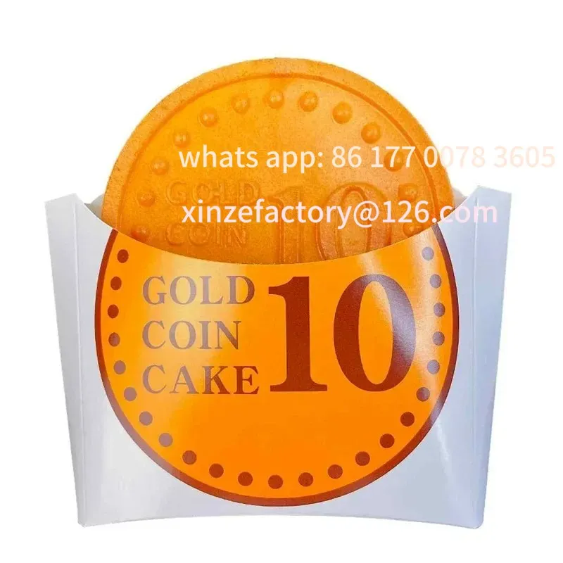 Настраиваемые 1000 шт. одноразовые золотые монеты, вафельная лодка для закусок, корзина, бумажный контейнер для еды, держатель для вафель, упаковочная коробка для вечеринок