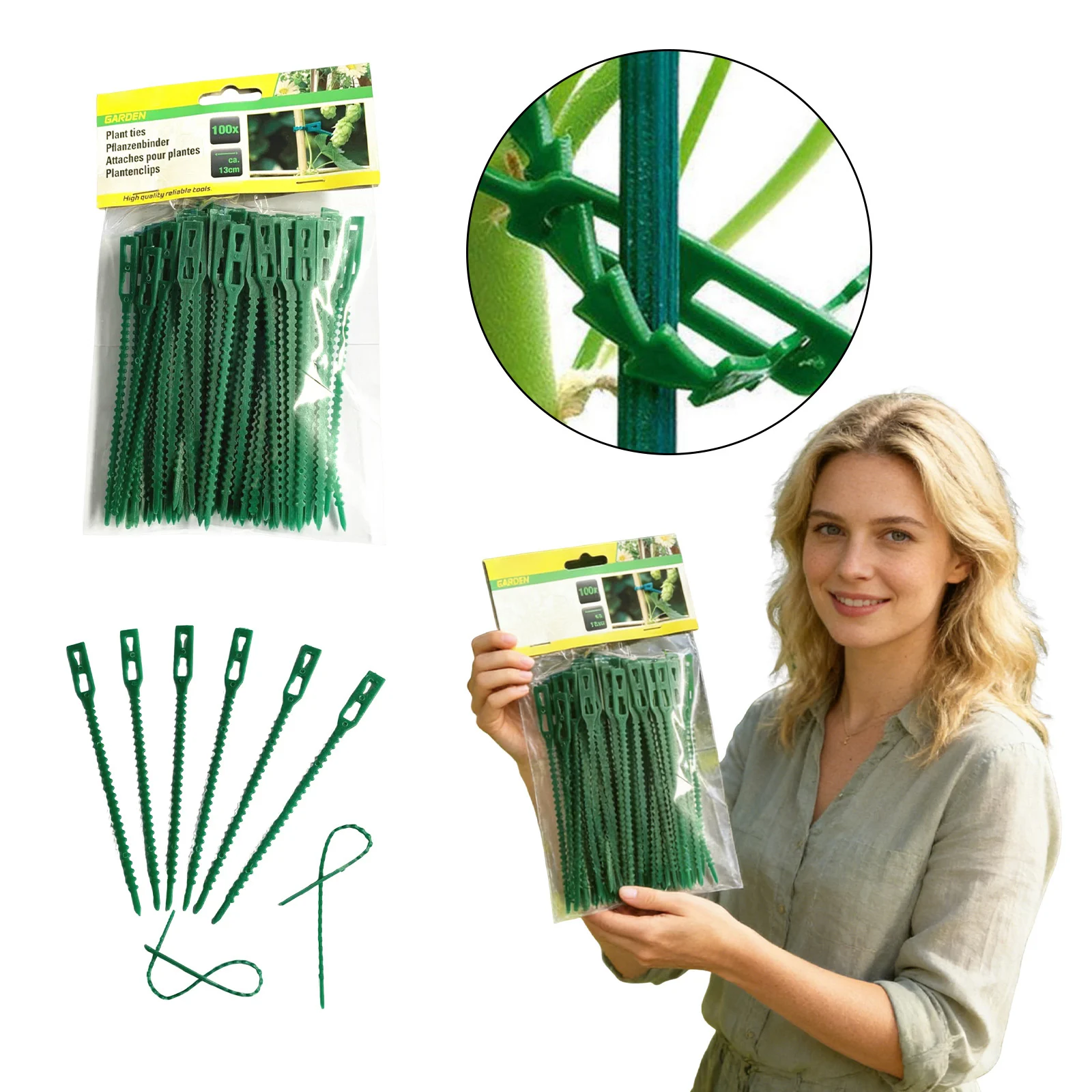 

50/100/200pc Reusable Adjustable Plant Cable Ties Flexible Garden Clips For Supporting Vines, Climbing Plants Gardening Supplies